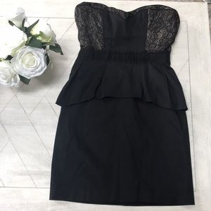 Bcbg strapless peplum dress